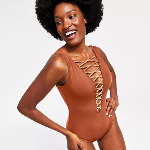 NWT Bleu Rod Beattie Women's Core-Lace-Down Mio One-Piece Size 8-20W $100 AA371 - Picture 6 of 6